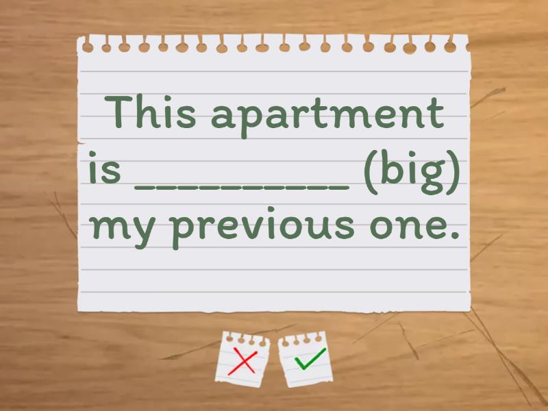 Fill in the gaps using comparative and superlative adjectives, as ...