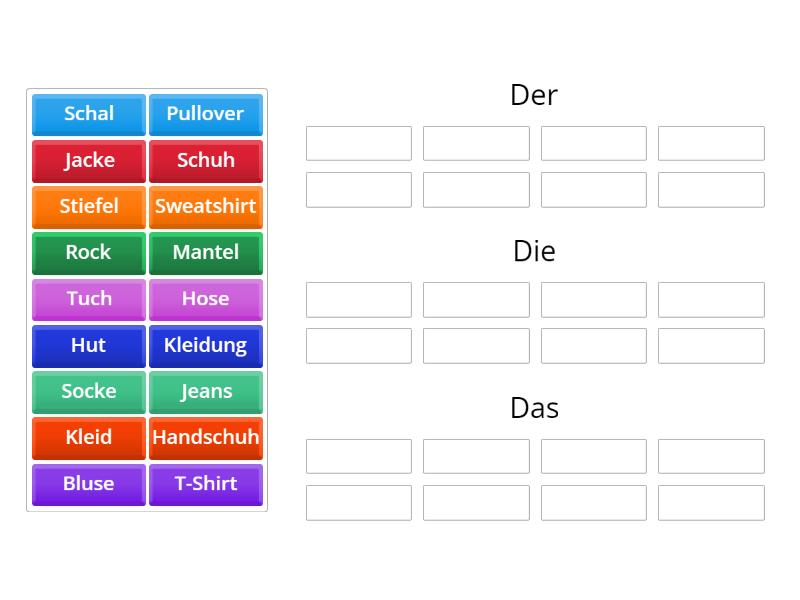 Kleidung Der Die Das