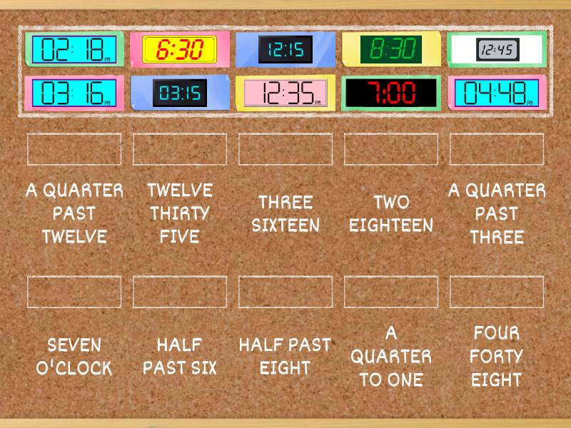 telling the time practice - Match up
