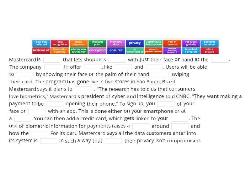 Biometrics Complete the sentence