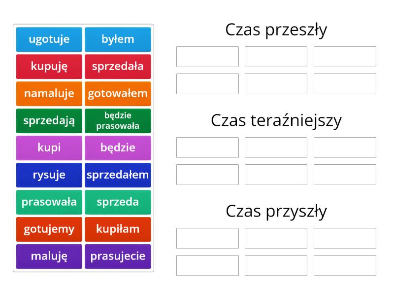 Czasy Czasownika - Posortuj