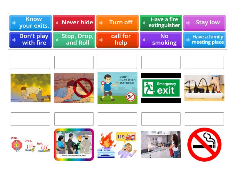 Fire emergency tips - Match up
