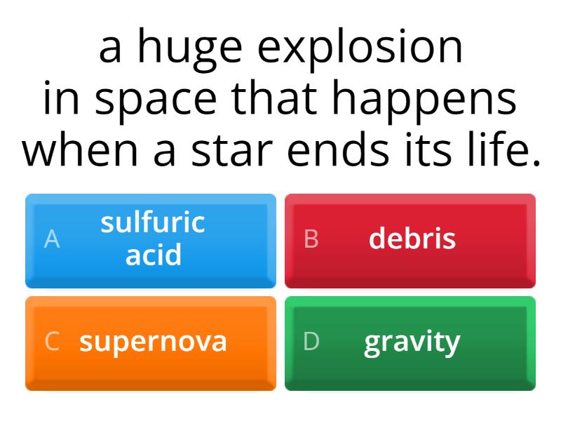The Solar System - Key Vocabulary - - Quiz