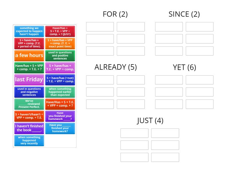 B1.5 - 2A Time expressions for finished & unfinished past - Ordenar por ...