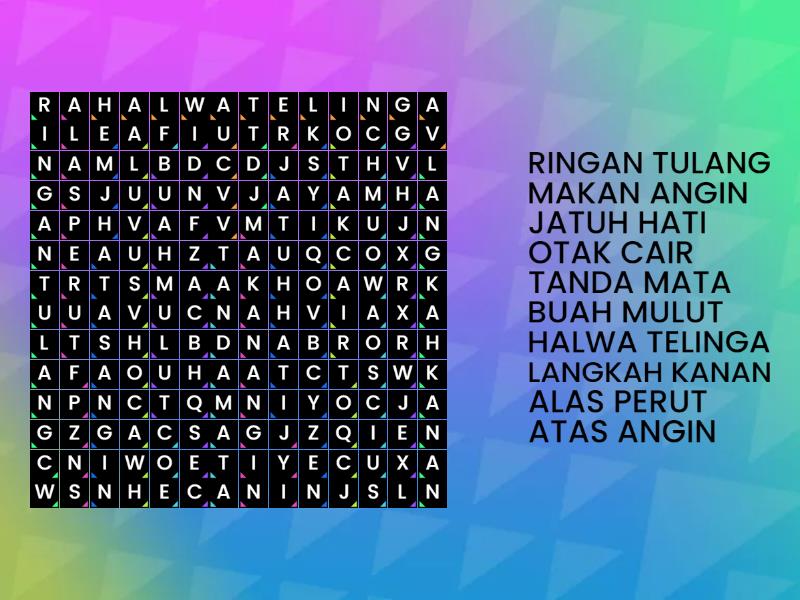 Silang Kata Majmuk Kiasan Wordsearch 3994