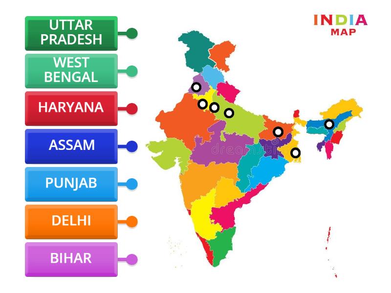 The Northern Plains Of India(states) - Labelled Diagram