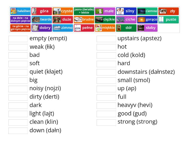 Opposite words Game - Games4esl - Match up