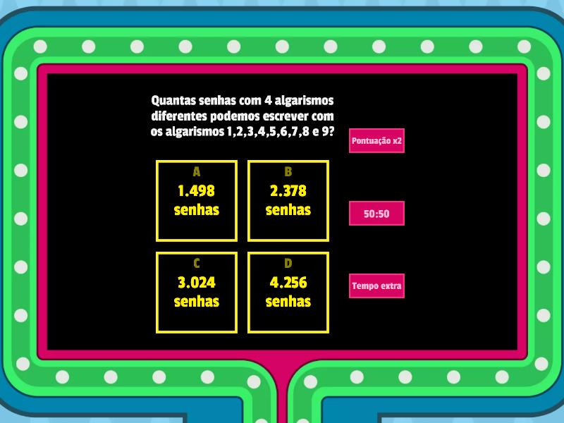 Análise Combinatoria - Game Show De TV