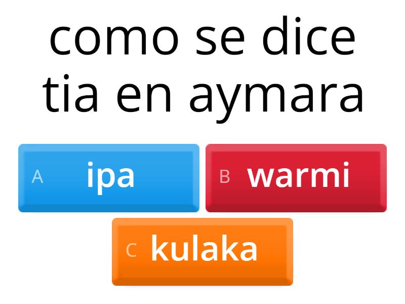 Familia en aymara quiz