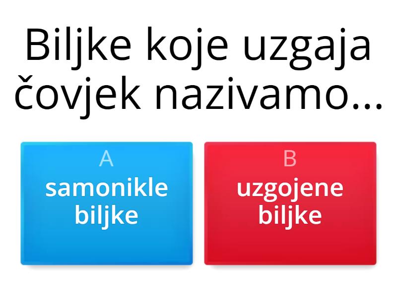 Biljke I Brežuljkastog Zavičaja - Quiz