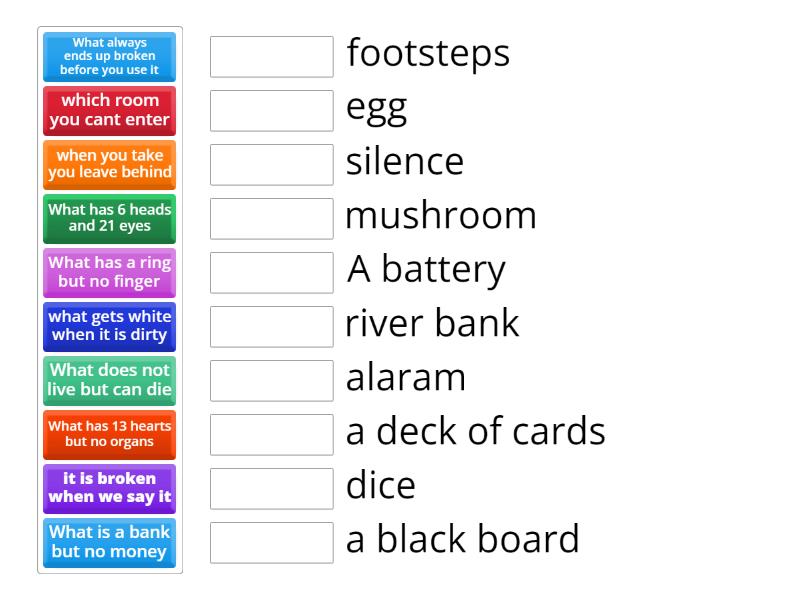 Riddles - Match up
