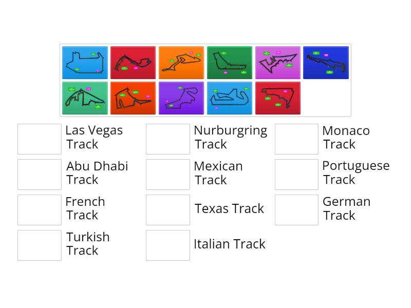 F1 Race Tracks - Match up
