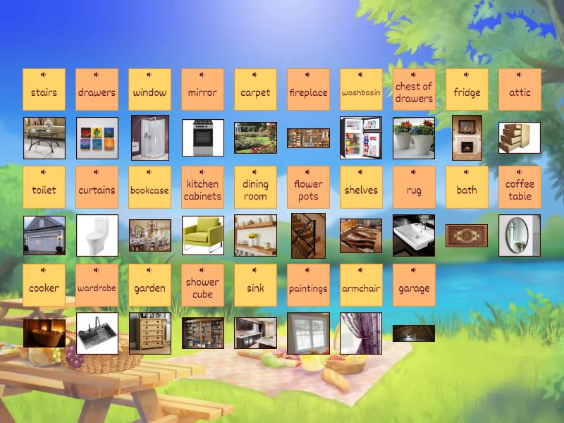 Furniture and parts of the house Unscramble