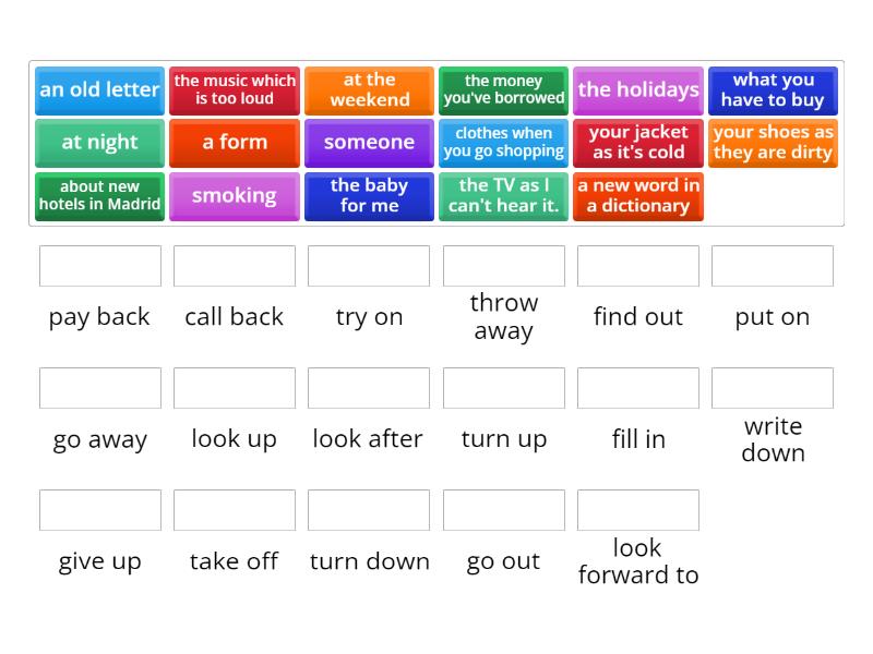 B1 B1+ - Common Phrasal verbs - Match up