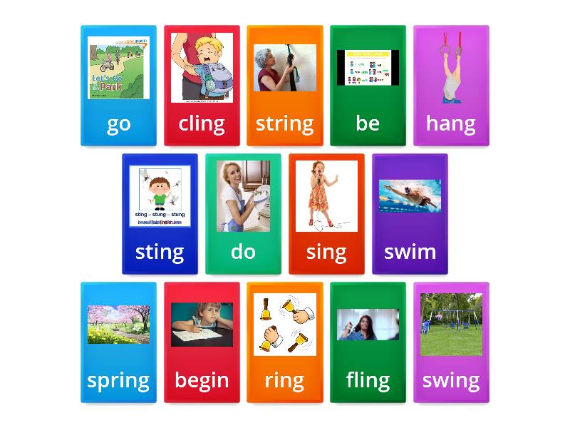 Irregular verbs set 8 list Flip tiles