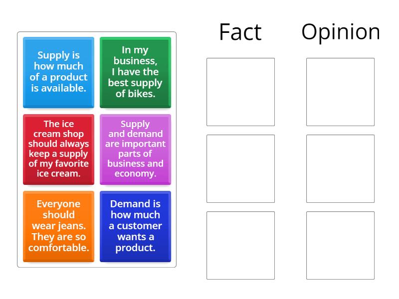 Fact and Opinion Game - Group sort
