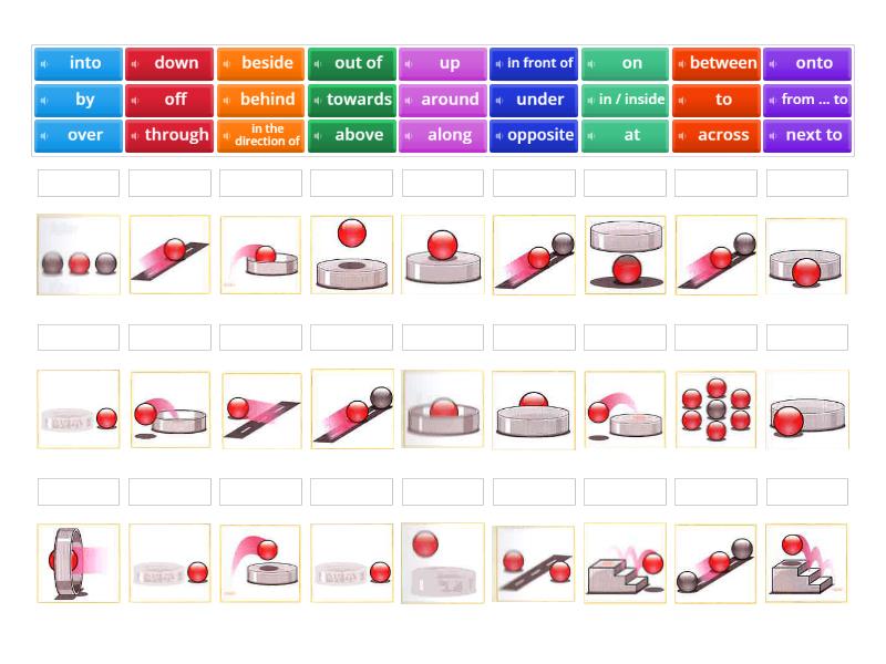 Round-Up 3 Prepositions of place and movement - Match up