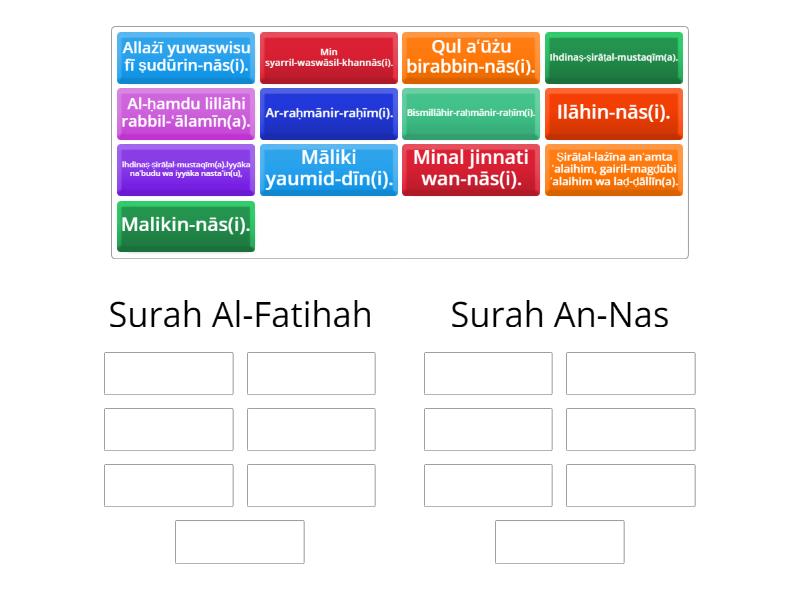 Kelompokan surah - Group sort