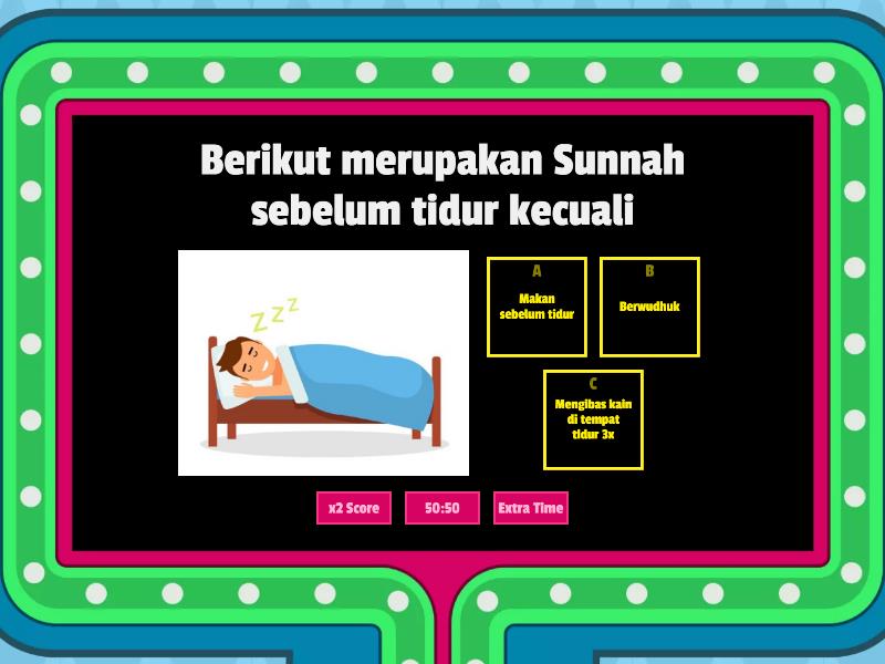 KUIZ ADAB TIDUR TAHUN 3 - Gameshow Quiz