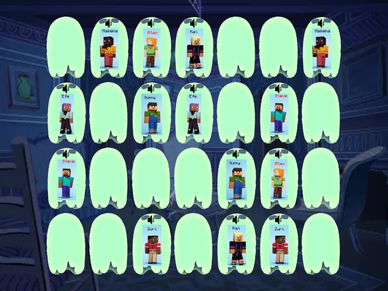 characters of Minecraft - Matching pairs