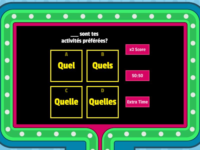 M2L2 - QUEL/QUELLE/QUELS/QUELLES - Gameshow Quiz