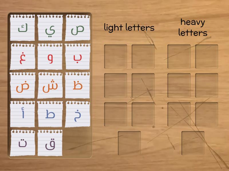 light & heavy letters. - Group sort