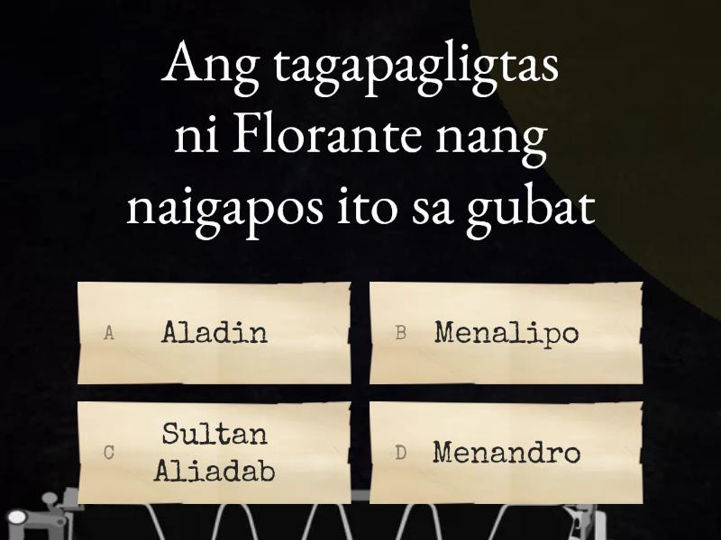 Mga Tauhan Ng Florante At Laura - Cuestionario