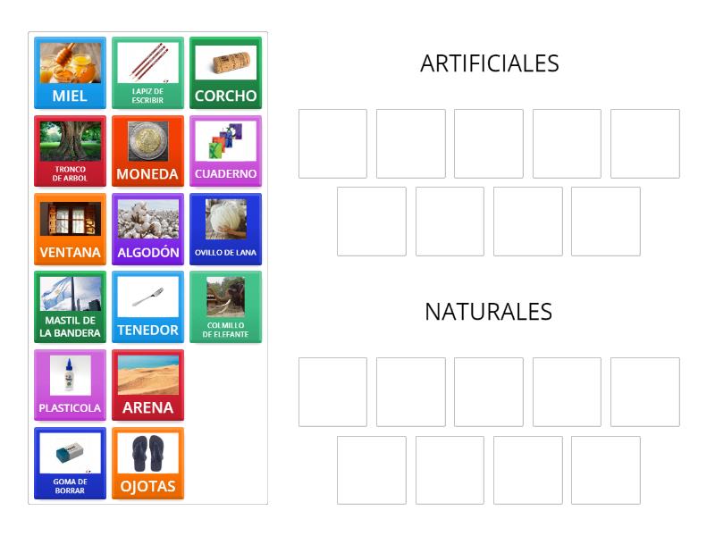 10 nombres de materiales naturales