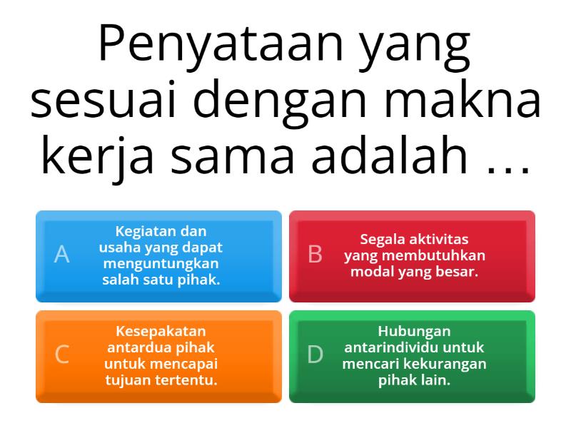 Latihan Soal Kerjasama PKN SD KLS 4 - Quiz