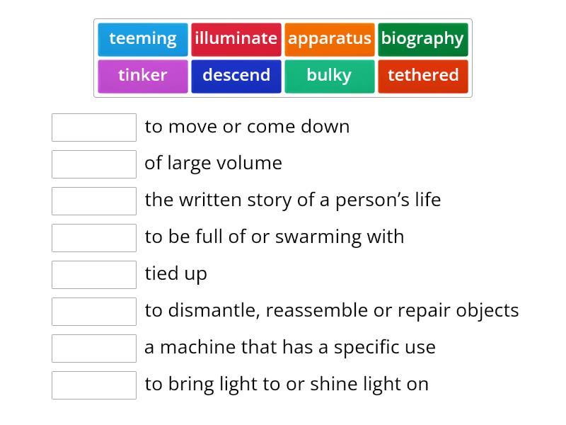 The Fantastic Undersea Life of Jacques Cousteau Vocabulary - Match up