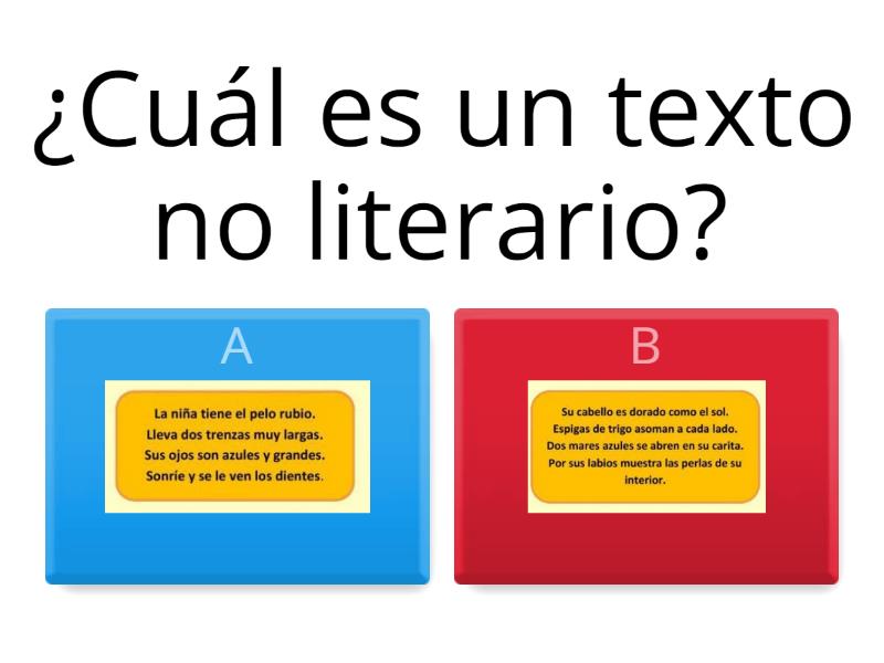 LITERARIO Y NO LITERARIO - Cuestionario