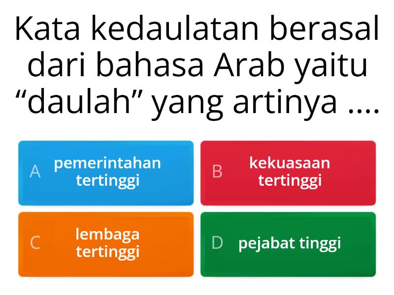 Hakikat Dan Teori Kedaulatan - Quiz