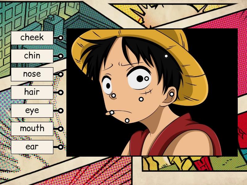 One Piece Luffy Face parts - Labelled diagram