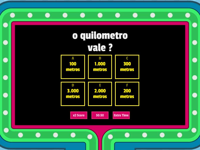 Unidades De Medida Gameshow Quiz