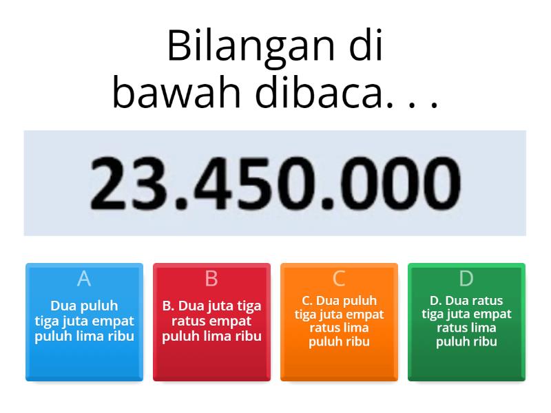 Latihan Soal Bilangan Cacah - Quiz