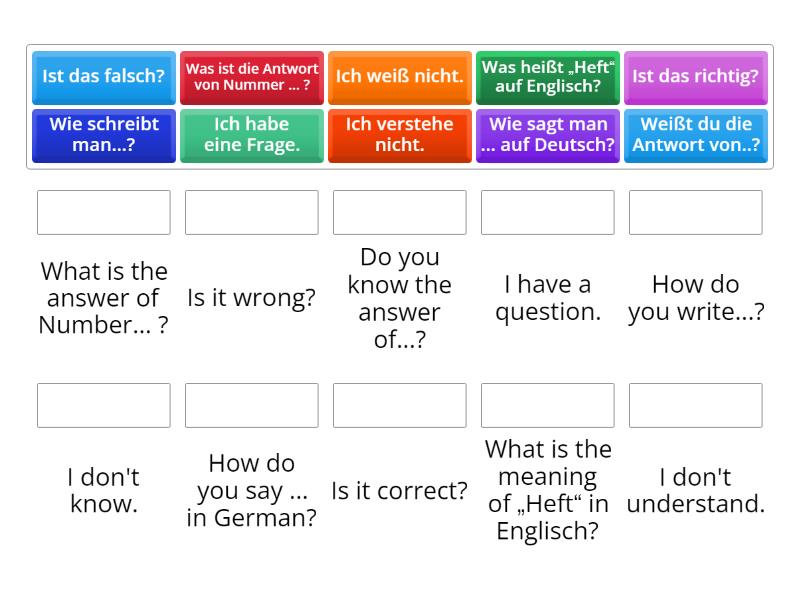 Kommunikation im Deutschunterricht - Match up