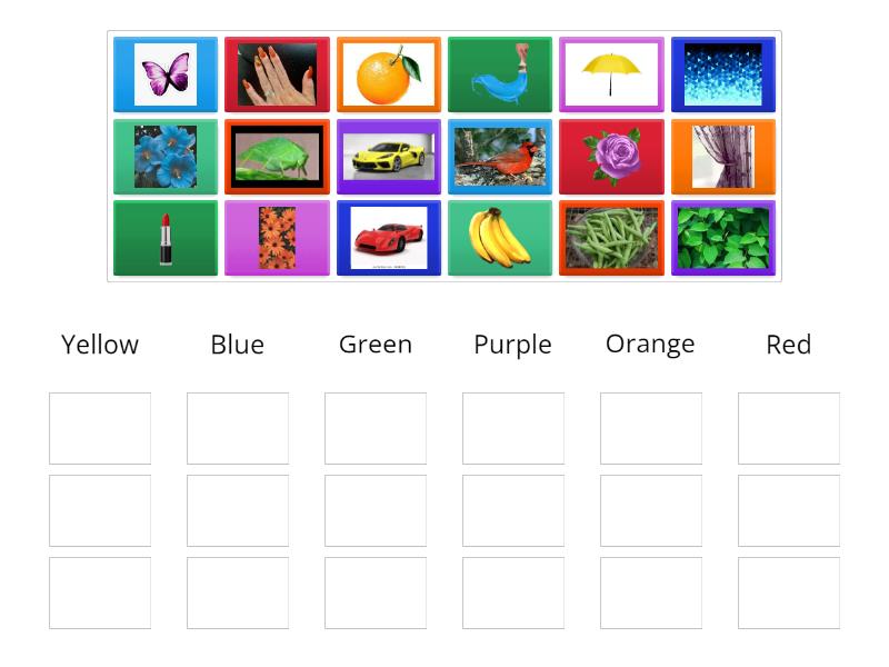 Sort the pictures into their correct colour - Group sort
