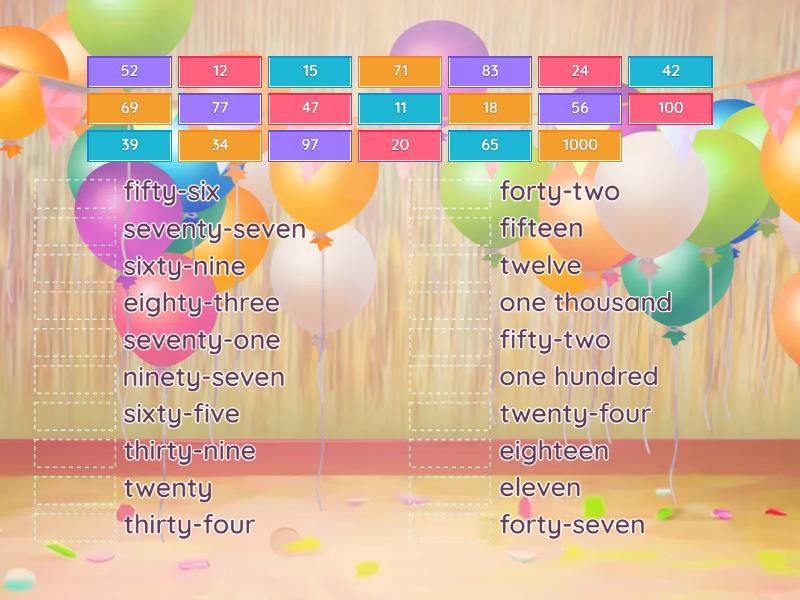 Match the numbers - Match up