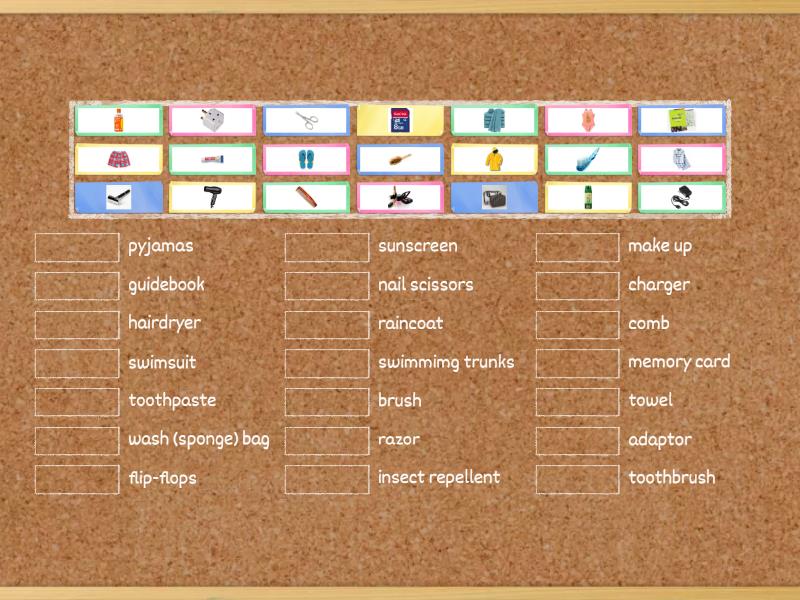 Things to pack English File Intermediate Plus - Match up