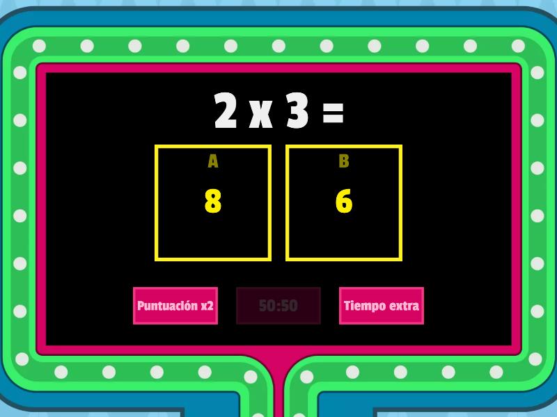 Tablas de multiplicar del 2 y 5cop gameshow quiz
