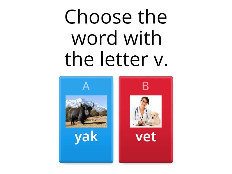 The letters v,y and z. Quiz