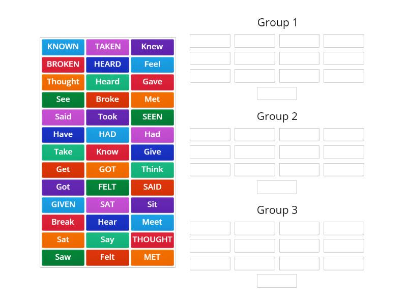 Irregular verbs - Group sort