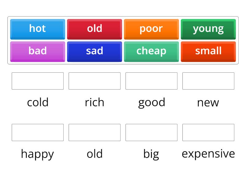 Pairing Opposite Adjectives - Match up