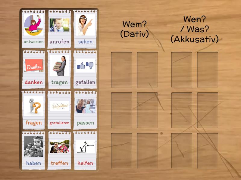 Akkusativ oder Dativ? Group sort
