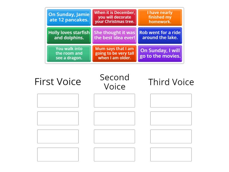 First, second, third voice - Group sort