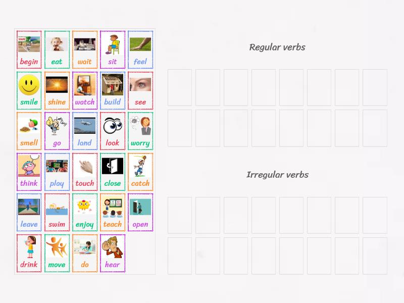 Regular and irregular verbs - Ordenar por grupo