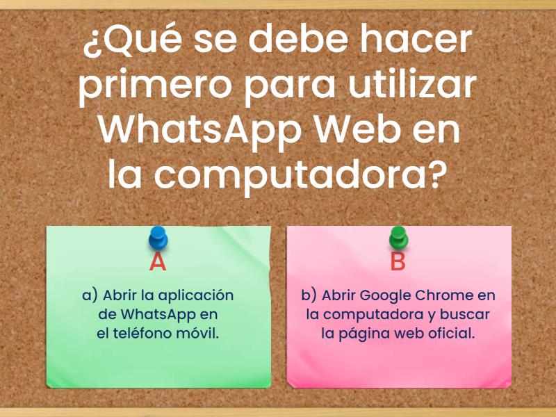 Aprende A Usar Whatsapp Web Cuestionario