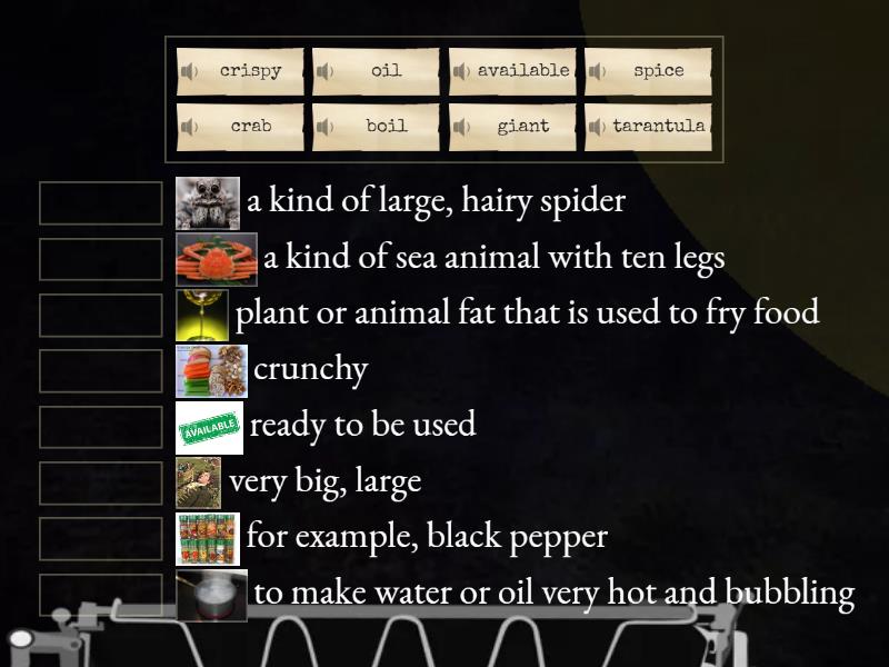 How to cook giant spiders - Match up