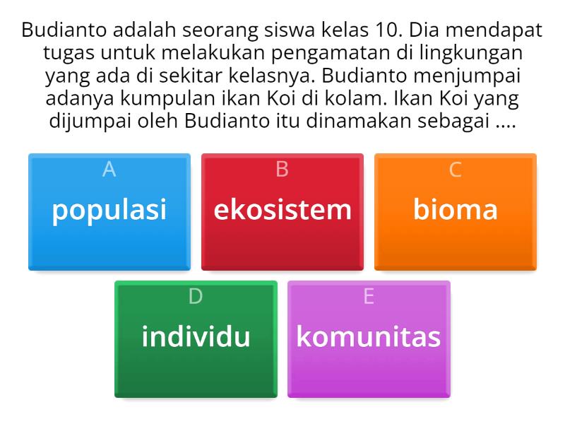 Interaksi Antar Komponen Ekosistem - Quiz