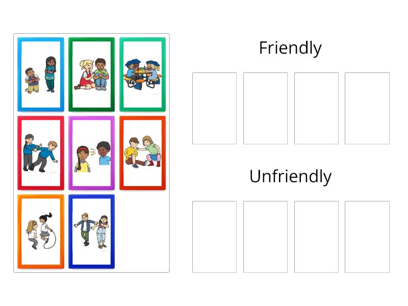 Friendly vs Unfriendly Sorting – pictures only v2 - Group sort